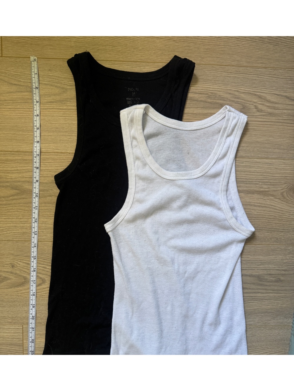 Everyday Ribbed Bandeau Tank Set — Black & White